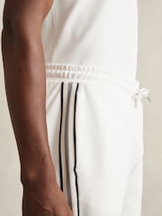 Reiss Off White Phoenix Textured Tape Drawstring Shorts - Image 4 of 6
