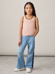 Reiss Pink Vanessa Cotton Crochet-Trim Vest - Image 3 of 4