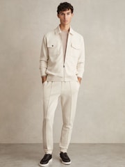 Reiss Off White Medina Interlock Zip-Through Overshirt - Image 3 of 6