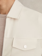 Reiss Off White Medina Interlock Zip-Through Overshirt - Image 4 of 6