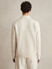 Reiss Off White Medina Interlock Zip-Through Overshirt - Image 5 of 6