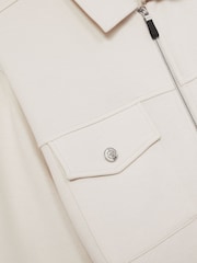 Reiss Off White Medina Interlock Zip-Through Overshirt - Image 6 of 6
