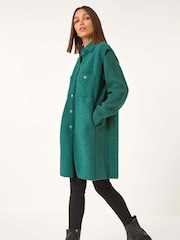 Roman Green Longline Button Through Knit Jacket - Image 2 of 5