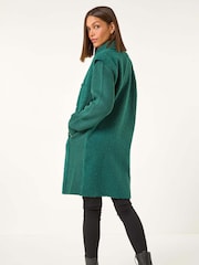 Roman Green Longline Button Through Knit Jacket - Image 3 of 5