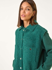 Roman Green Longline Button Through Knit Jacket - Image 5 of 5