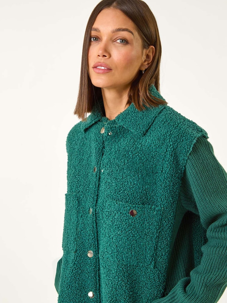 Roman Green Longline Button Through Knit Jacket - Image 5 of 5