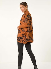 Roman Brown Light Floral Mono Print Knit Jumper - Image 2 of 5