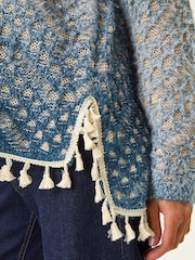 Roman Blue Ombre Chevron Knit Crochet Jumper - Image 5 of 5