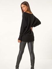 Roman Black Wave Hotfix Knit Jumper - Image 4 of 6
