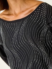 Roman Black Wave Hotfix Knit Jumper - Image 6 of 6