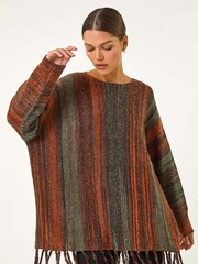 Roman Ombre Vertical Stripe Fringe Jumper - Imagem 2 de 5