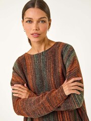 Roman Ombre Vertical Stripe Fringe Jumper - Imagem 4 de 5