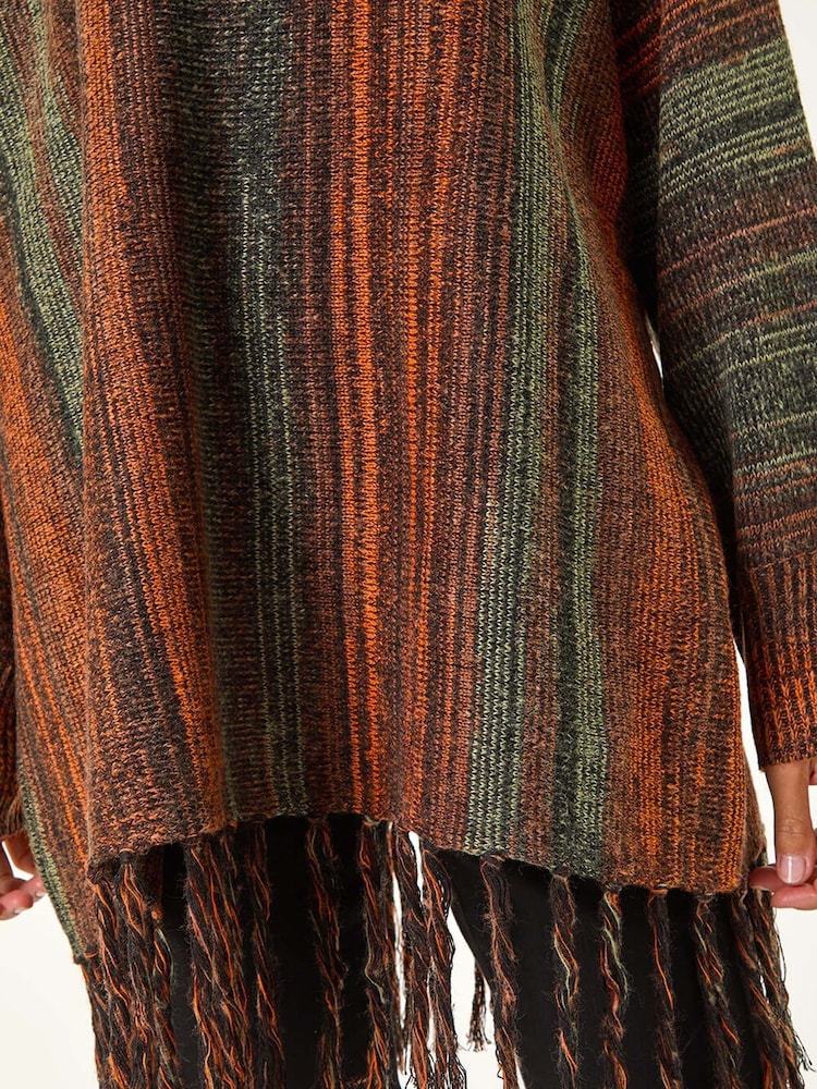 Roman Ombre Vertical Stripe Fringe Jumper - Imagem 5 de 5