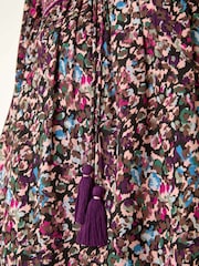 Roman Black Floral Print Tie Front Top - Image 6 of 6