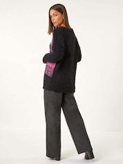 Roman Red Contrast Space Dye Knit Jumper - Image 3 of 5