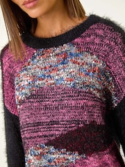Roman Red Contrast Space Dye Knit Jumper - Image 5 of 5
