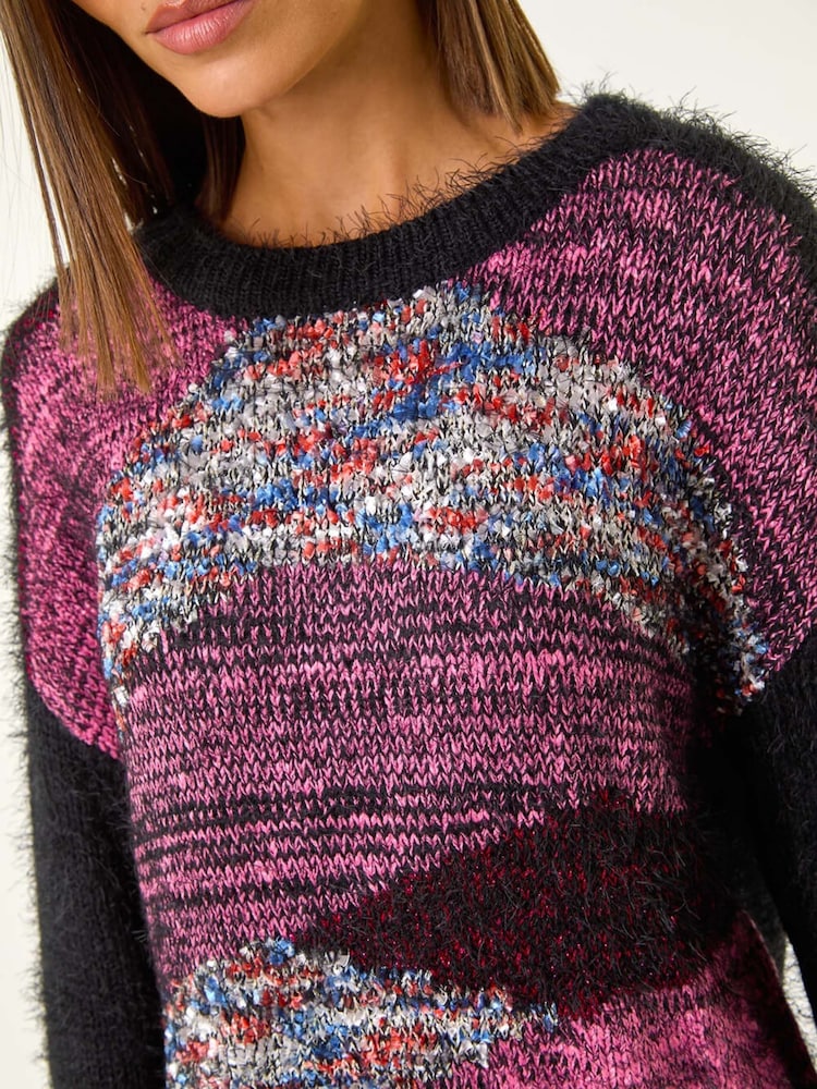 Roman Red Contrast Space Dye Knit Jumper - Image 5 of 5