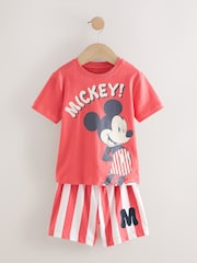 Red/Blue License Mickey 100% Cotton Short Pyjamas 3 Pack (9mths-9yrs) - Image 2 of 7