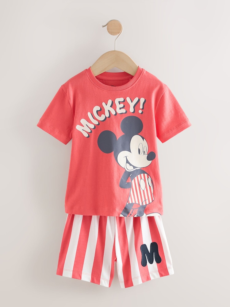 Red/Blue License Mickey 100% Cotton Short Pyjamas 3 Pack (9mths-9yrs) - Image 2 of 7