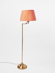 Oliver Bonas Coral Pink Walker Shade & Gold Metal Swing Arm Floor Lamp - Image 2 of 6