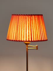 Oliver Bonas Coral Pink Walker Shade & Gold Metal Swing Arm Floor Lamp - Image 3 of 6