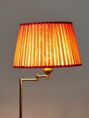Oliver Bonas Coral Pink Walker Shade & Gold Metal Swing Arm Floor Lamp - Image 5 of 6
