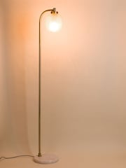 Oliver Bonas Clear Luce Glass & Marble Floor Lamp - Image 1 of 5
