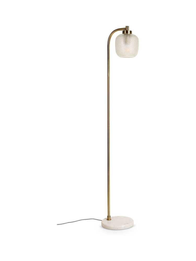 Oliver Bonas Clear Luce Glass & Marble Floor Lamp - Image 5 of 5