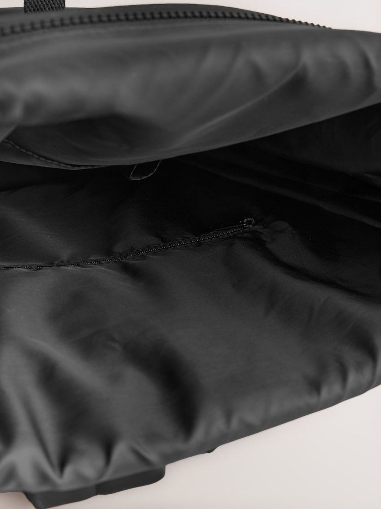Black Roll Top Backpack - Image 11 of 11 Black Roll Top Backpack - Image 11 of 11