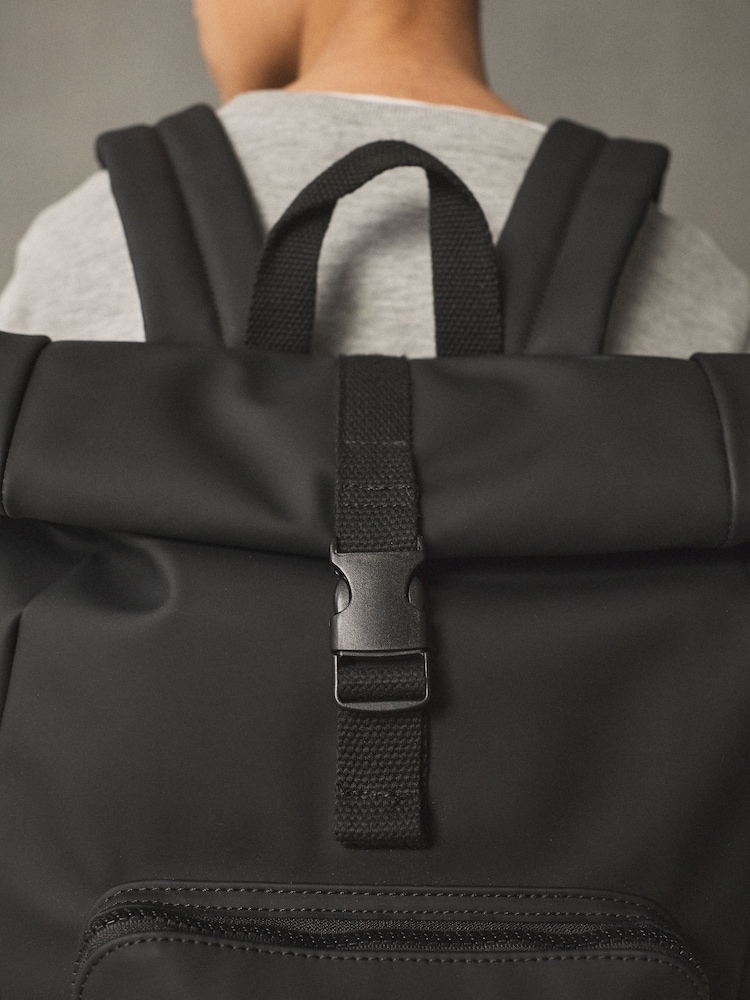 Buy Black Roll Top Backpack from Next Ireland