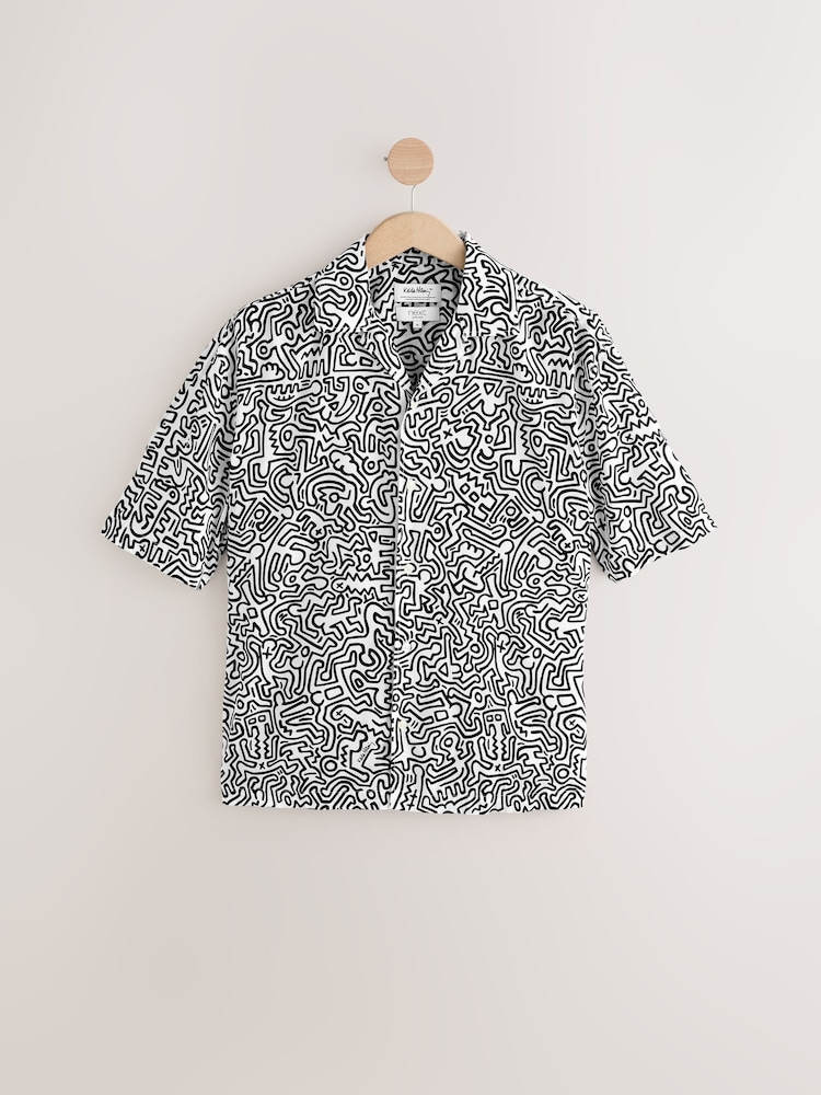 Black/ White Keith Haring Printed Short Sleeve Shirt - Image 1 of 3