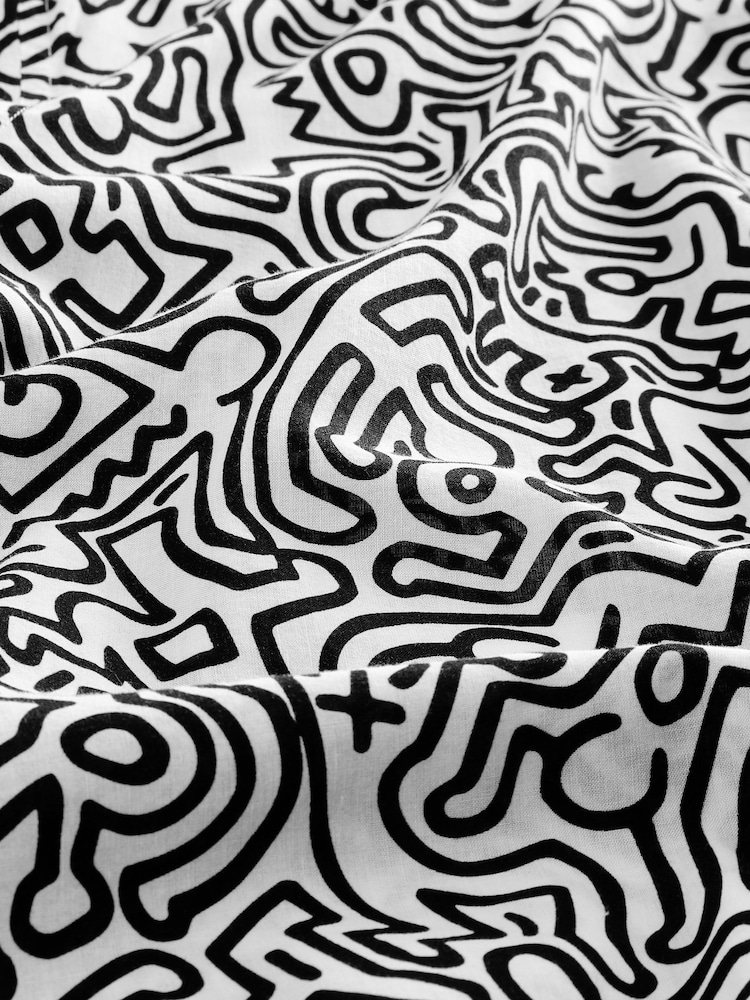 Black/ White Keith Haring Printed Short Sleeve Shirt - Image 2 of 3