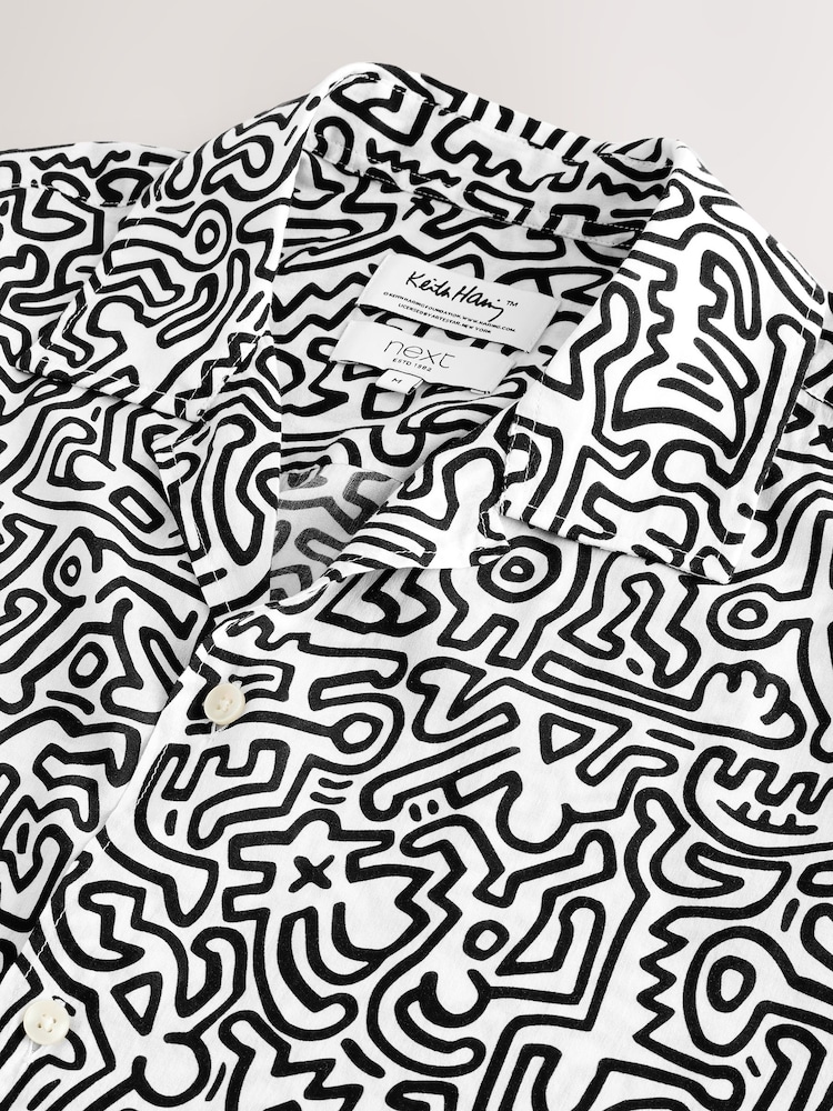 Black/ White Keith Haring Printed Short Sleeve Shirt - Image 3 of 3