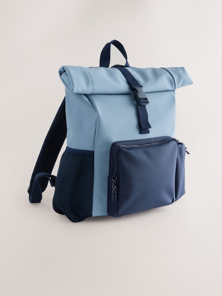 Blue - Roll Top Backpack - Image 1 of 5