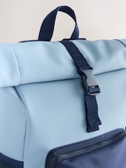 Blue - Roll Top Backpack - Image 3 of 5