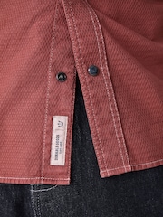 Rust Orange Twin Pocket Contrast Stitch Short Sleeve 100% Cotton Shirt - Image 4 of 7