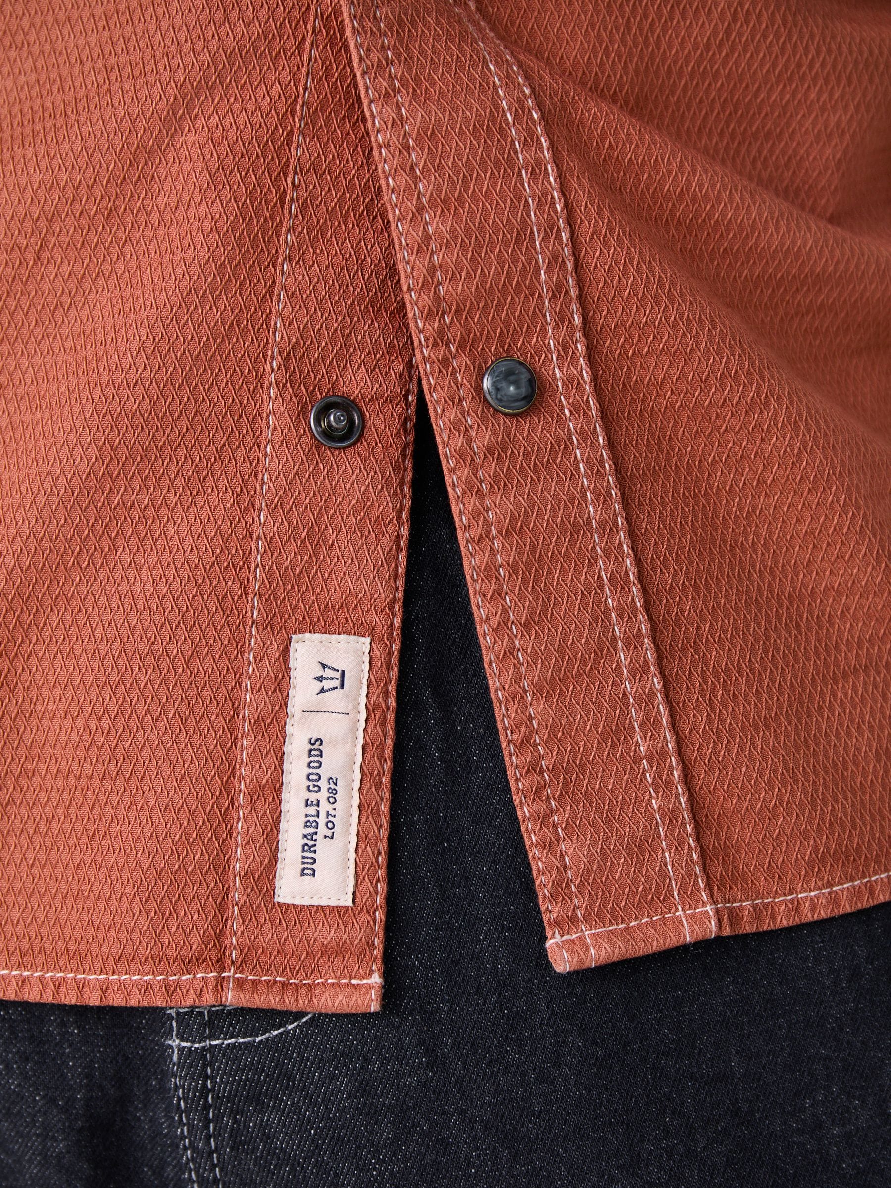 Buy Rust Orange Twin Pocket Contrast Stitch Short Sleeve 100