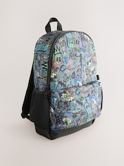 Grey Doodle Print Backpack - Image 1 of 5