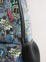 Grey Doodle Print Backpack - Image 5 of 5
