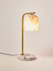Oliver Bonas Gold Cosmo Glass & Marble Desk & Table Lamp - Image 1 of 4
