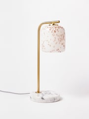 Oliver Bonas Gold Cosmo Glass & Marble Desk & Table Lamp - Image 2 of 4
