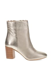 Jones Bootmaker Gold Laurenza Block-Heeled Ankle Boots - Image 1 of 5