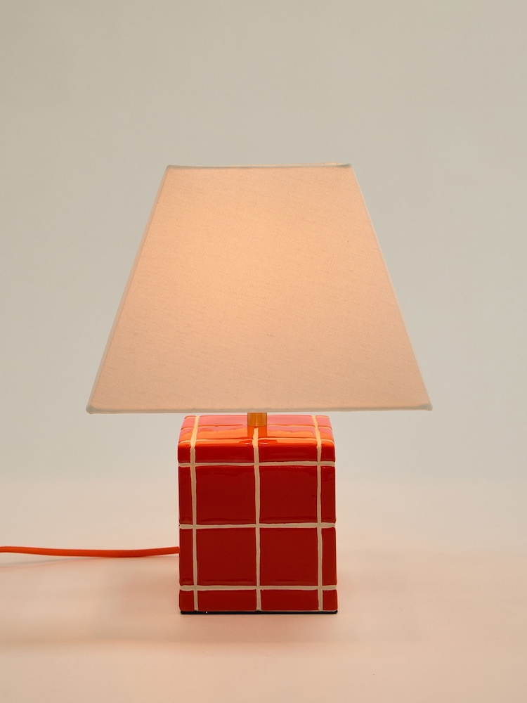 Oliver Bonas Red Tuile Ceramic Desk & Table Lamp - Image 1 of 5