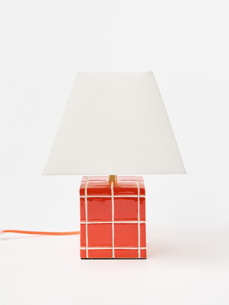 Oliver Bonas Red Tuile Ceramic Desk & Table Lamp - Image 2 of 5