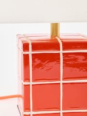 Oliver Bonas Red Tuile Ceramic Desk & Table Lamp - Image 3 of 5