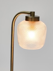 Oliver Bonas Clear Luce Gold Glass & Marble Desk & Table Lamp - Image 2 of 3