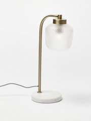 Oliver Bonas Clear Luce Gold Glass & Marble Desk & Table Lamp - Image 3 of 3