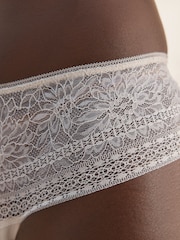 Cream High Waisted Thong Premium Lace Knickers - Image 3 of 6