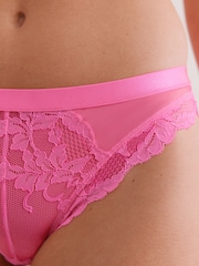 Pink/Green/Cream Lace Knickers 3 Pack - Image 6 of 12