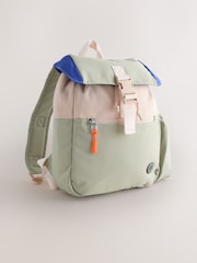 Sage Green Colourblock Small Backpack - Image 3 of 9